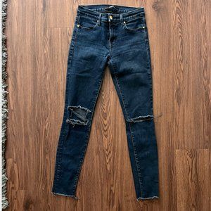 J Brand Distressed Skinny Dark Blue Skinny Jeans size 25